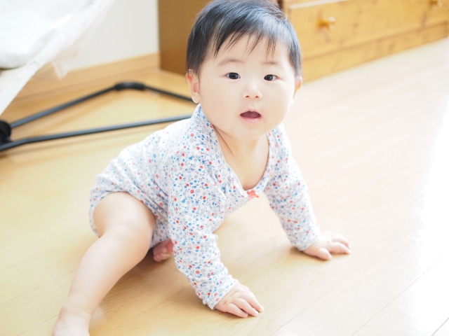 はいはいする9か月児